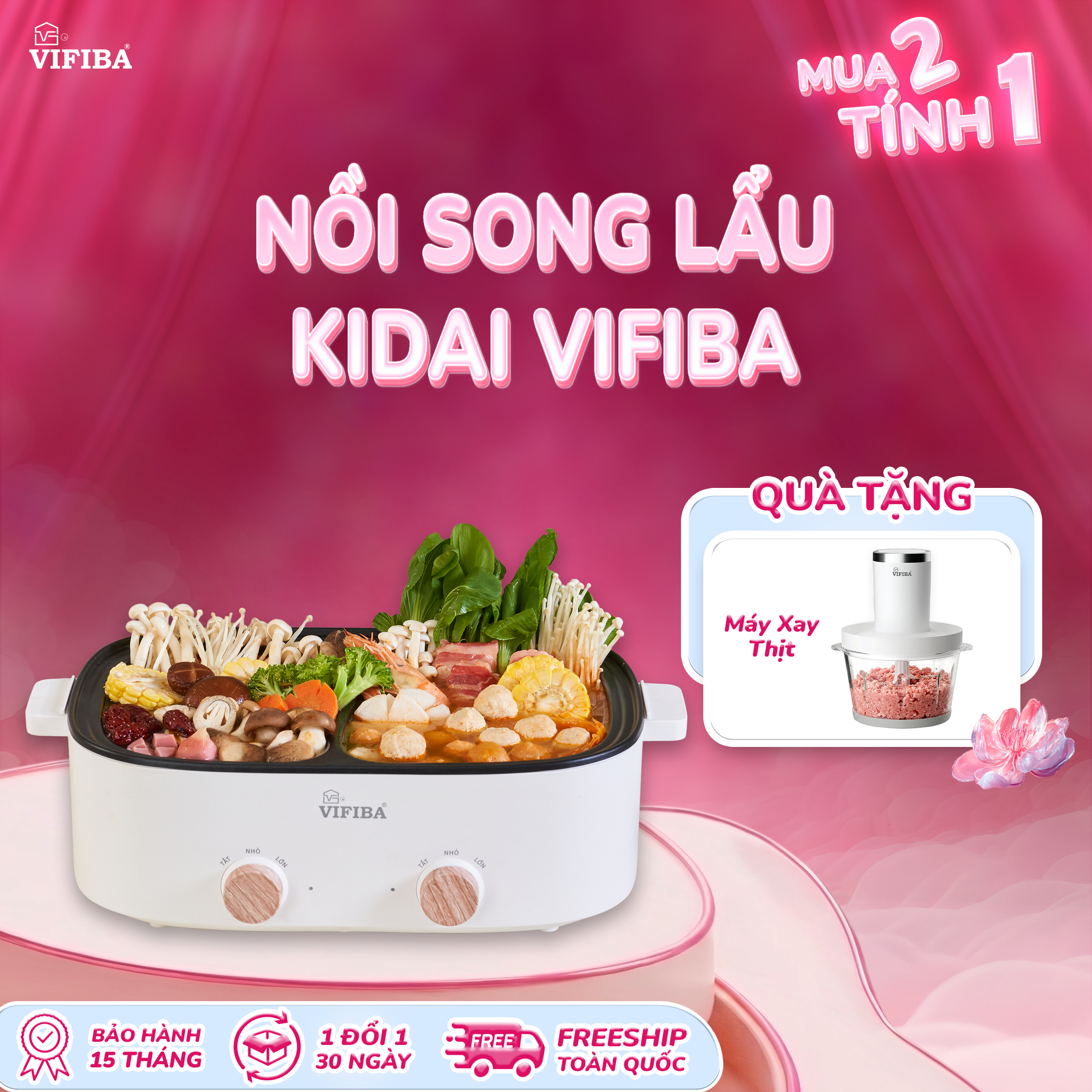 LẨU 2 NGĂN (TẶNG MÁY XAY THỊT)