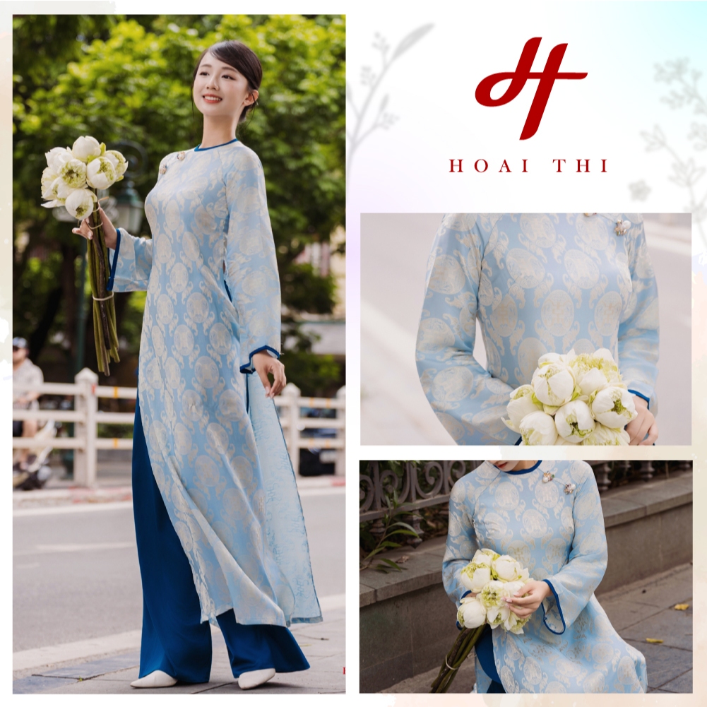Áo dài cách tân Thanh Vân Y Màu sắc nhã nhặn, chất liệu gấm lụa mềm mát, dịu nhẹ | Hoài Thị - BST Sắc