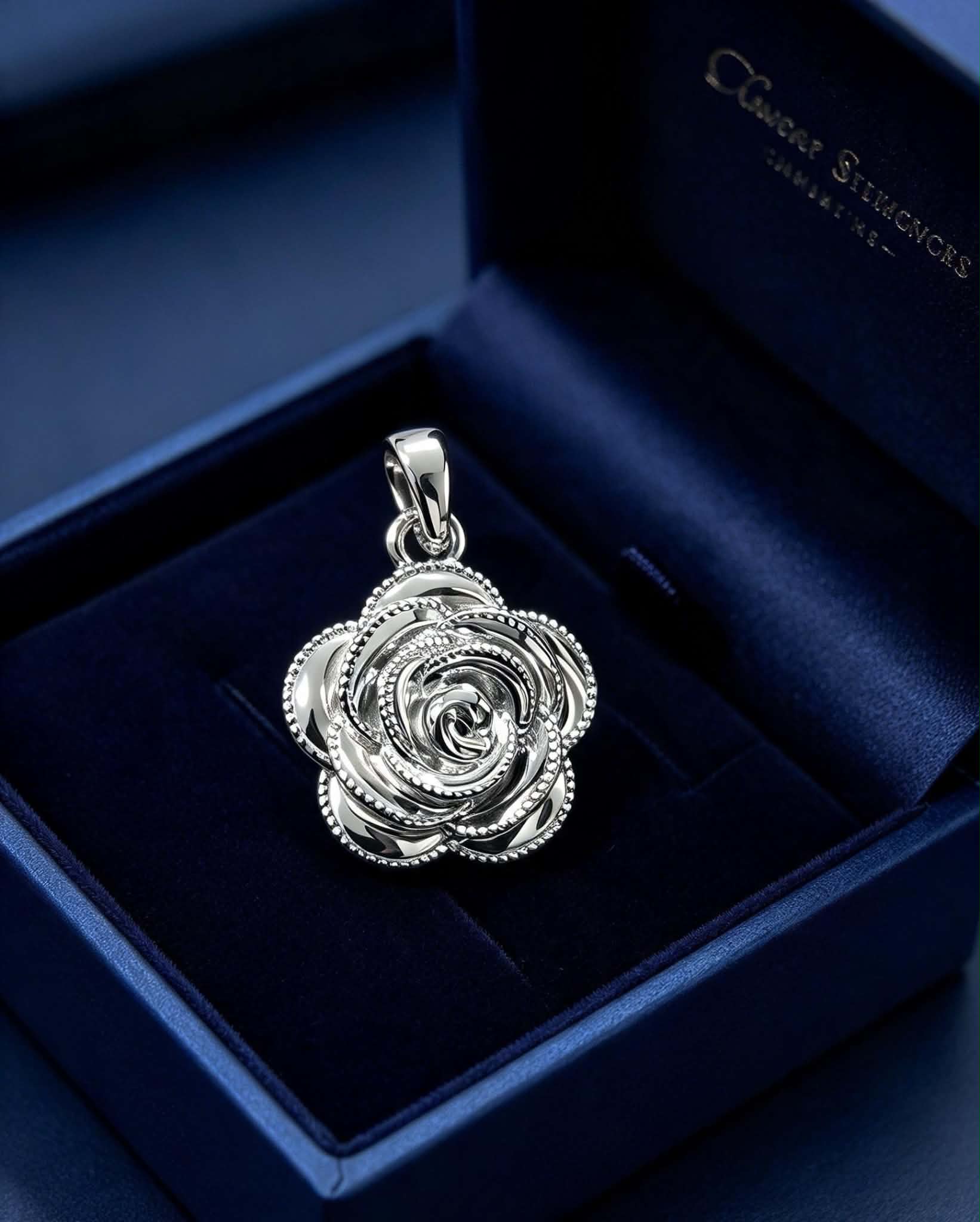 ELECTROFORMING WHITE GOLD FLOWER PENDANT
