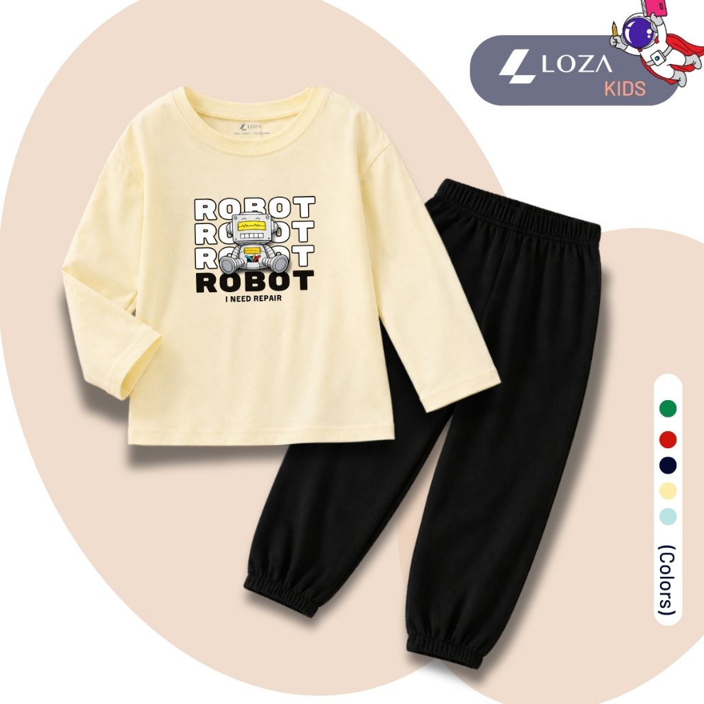 Set bộ Thu - Đông chất liệu cotton bé trai hình  ROBOT - Loza Kids BW741_thumbnail_2