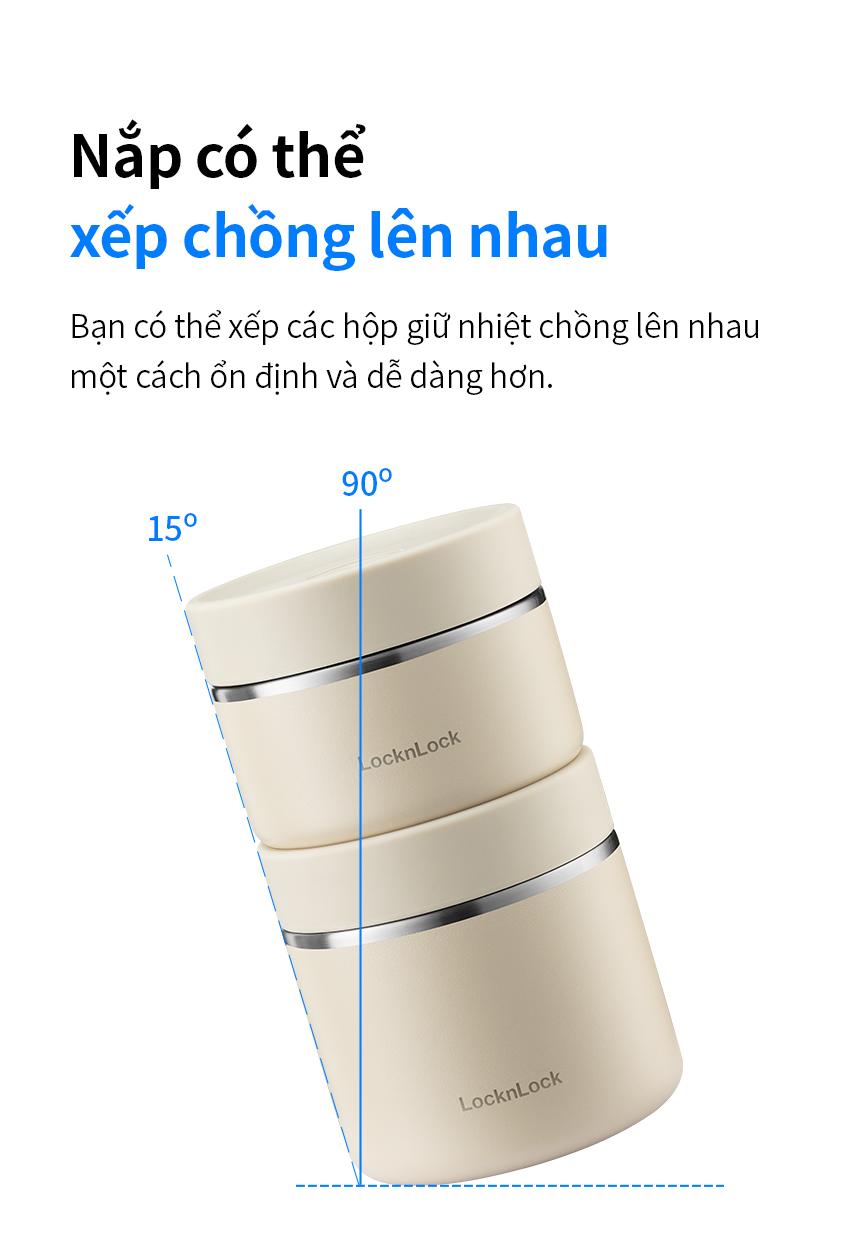 Bộ hộp cơm giữ nhiệt Lock&Lock Pump Vacuum Lunch Box (300ml*2, 500ml*1, bộ đũa và thìa, túi) LHC8052S02_thumbnail_6