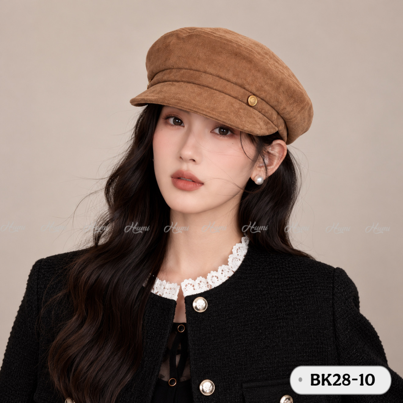 MŨ BAKER DA LỘN CHO NỮ (BK28-10 NÂU TÂY)