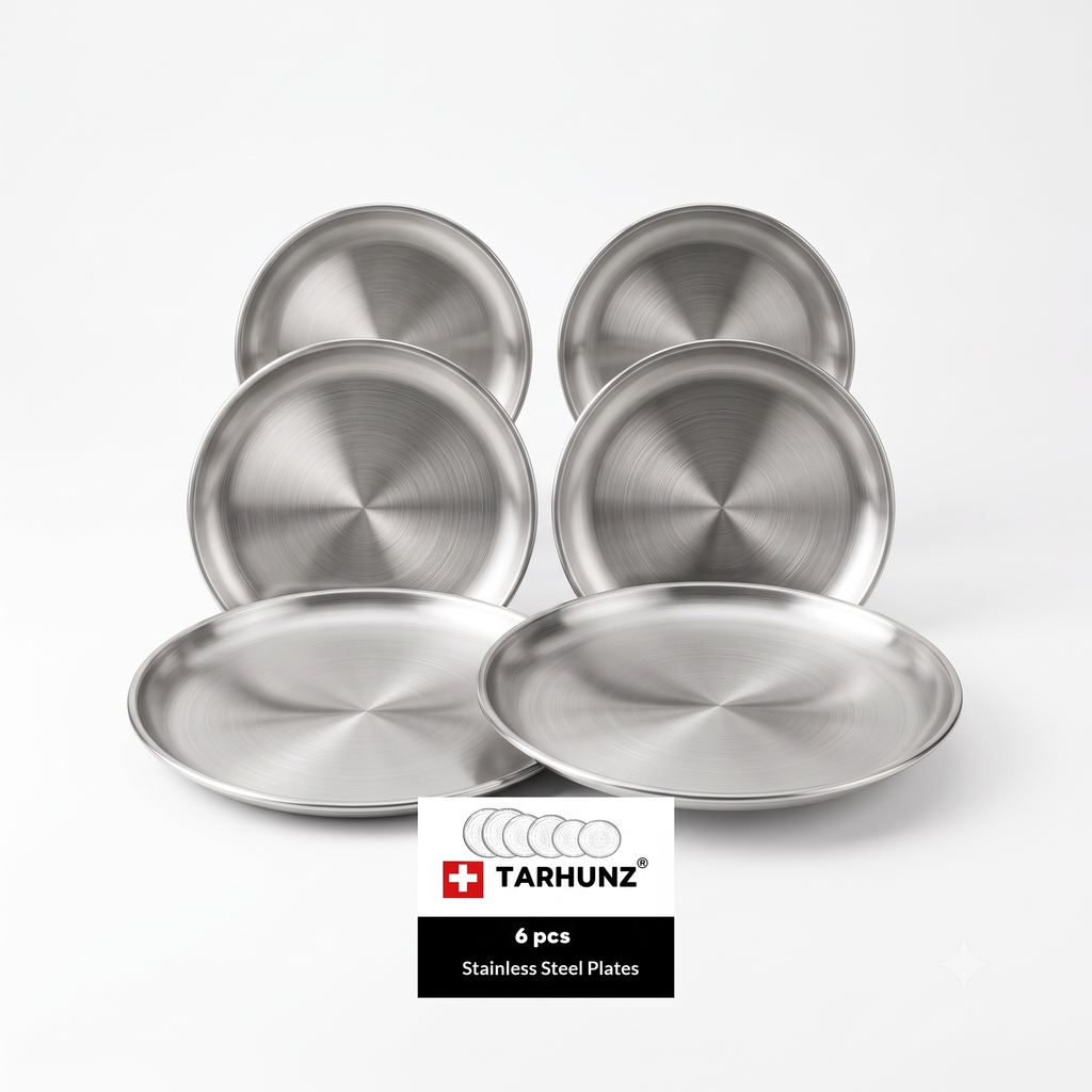Bộ 6 Đĩa Inox Cao Cấp Tarhunz® Chống Gỉ, Chống Rơi Vỡ_thumbnail_2