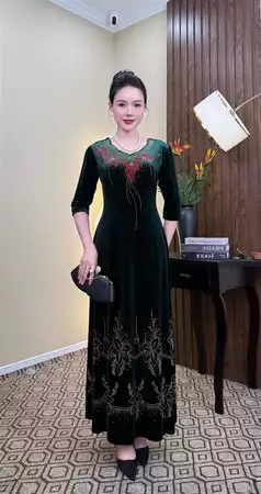 Đầm dáng dài họa tiết hoa A814_thumbnail_2