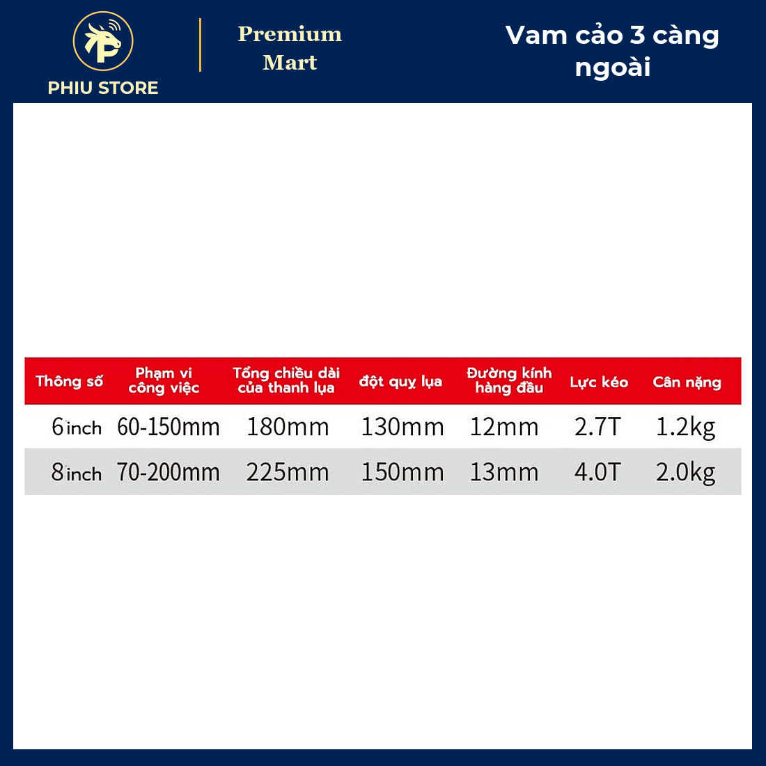 Cảo Kéo Vòng Bi 2 Chân / 3 Chân Chuyển Đổi Cỡ 6, 8 Inch - Tháo Vòng Bi, Bạc Đạn, Bánh Răng Cầm Tay - PHIU STORE_thumbnail_4