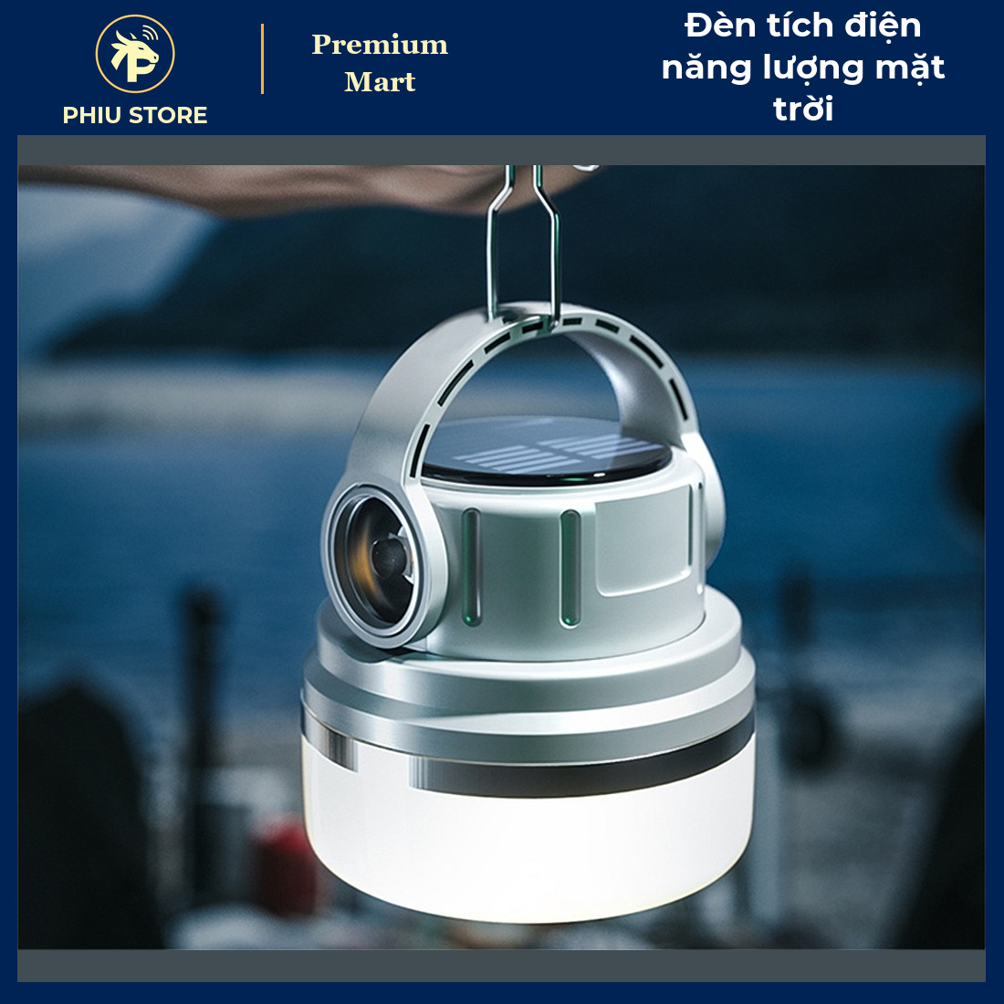 Đèn Tích Điện Năng Lượng Mặt Trời Sạc Type-C, Có Móc Treo, Chống Thấm Nước - Đèn Cắm Trại, Đèn Dự Phòng Mất Điện - PHIU STORE_thumbnail_2