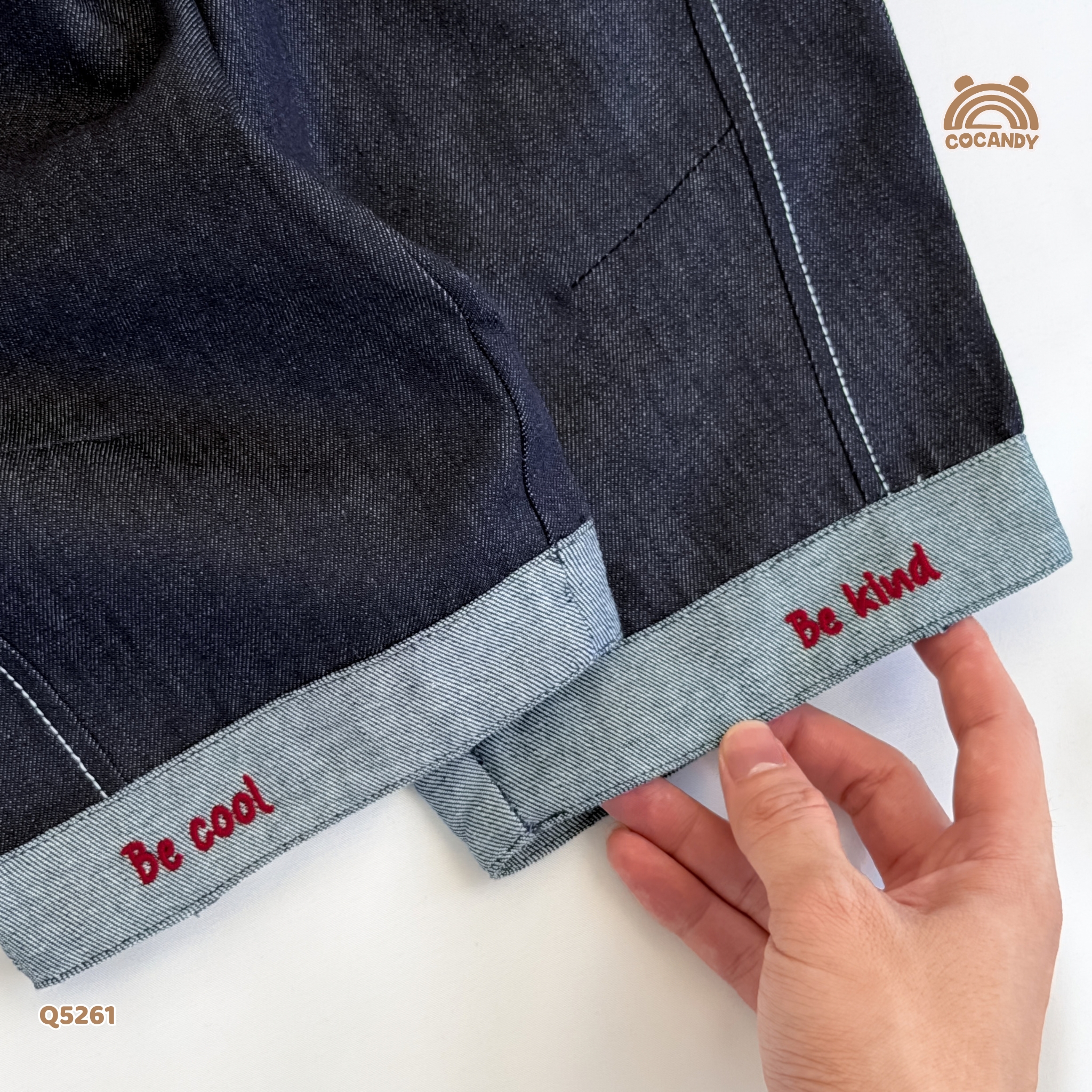 Quần dài XANH jeans gập gấu thêu chữ_thumbnail_3