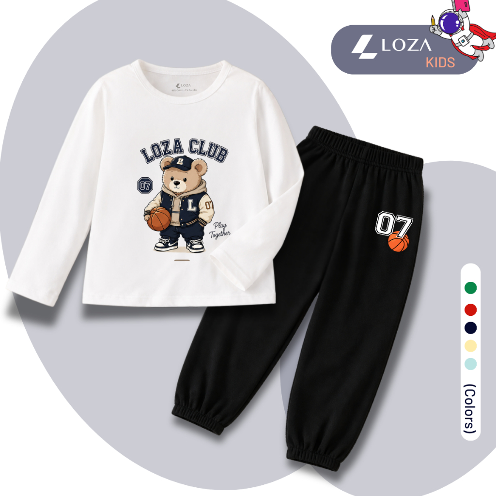 Set bộ Thu - Đông chất liệu cotton bé trai hình Gấu LOZA CLUB - Loza Kids BW718_thumbnail_0
