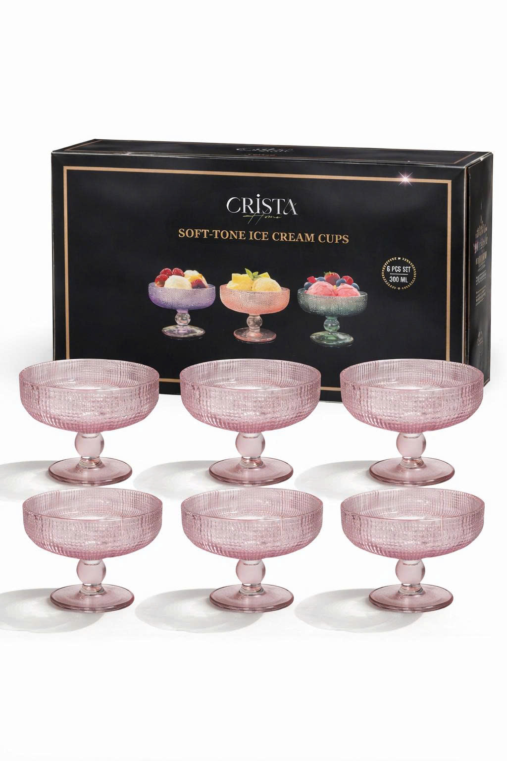Bộ 6 ly đựng kem màu RADIENT rực rỡ CRISTA HOME,