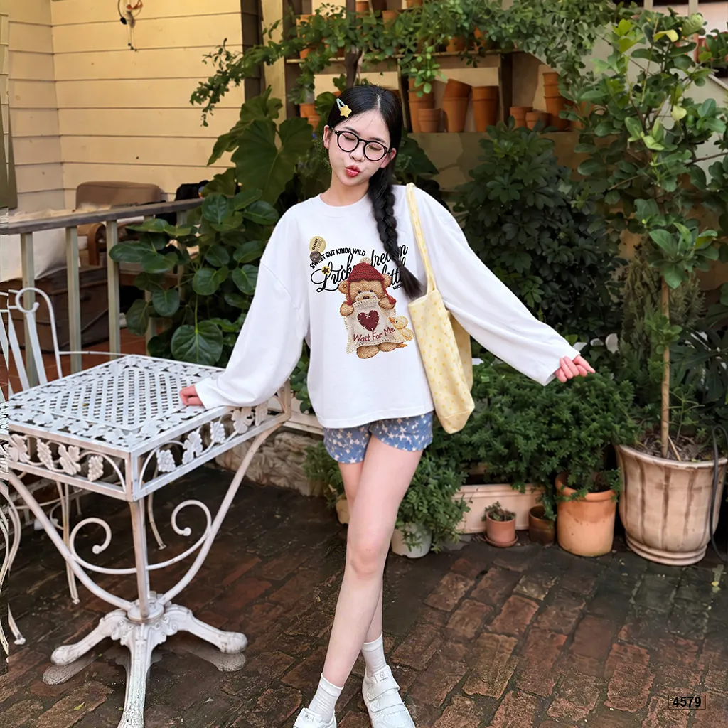 Áo tay dài unisex Miucho form boxy cổ tròn vải tici ATD00060 4579_thumbnail_6