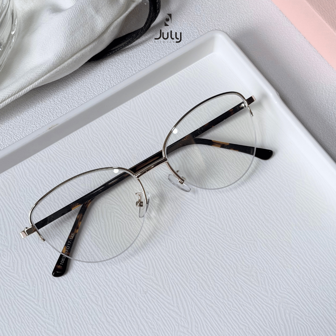 [GRID] Gọng Kính Nữ Nửa Viền Form Mắt Mèo