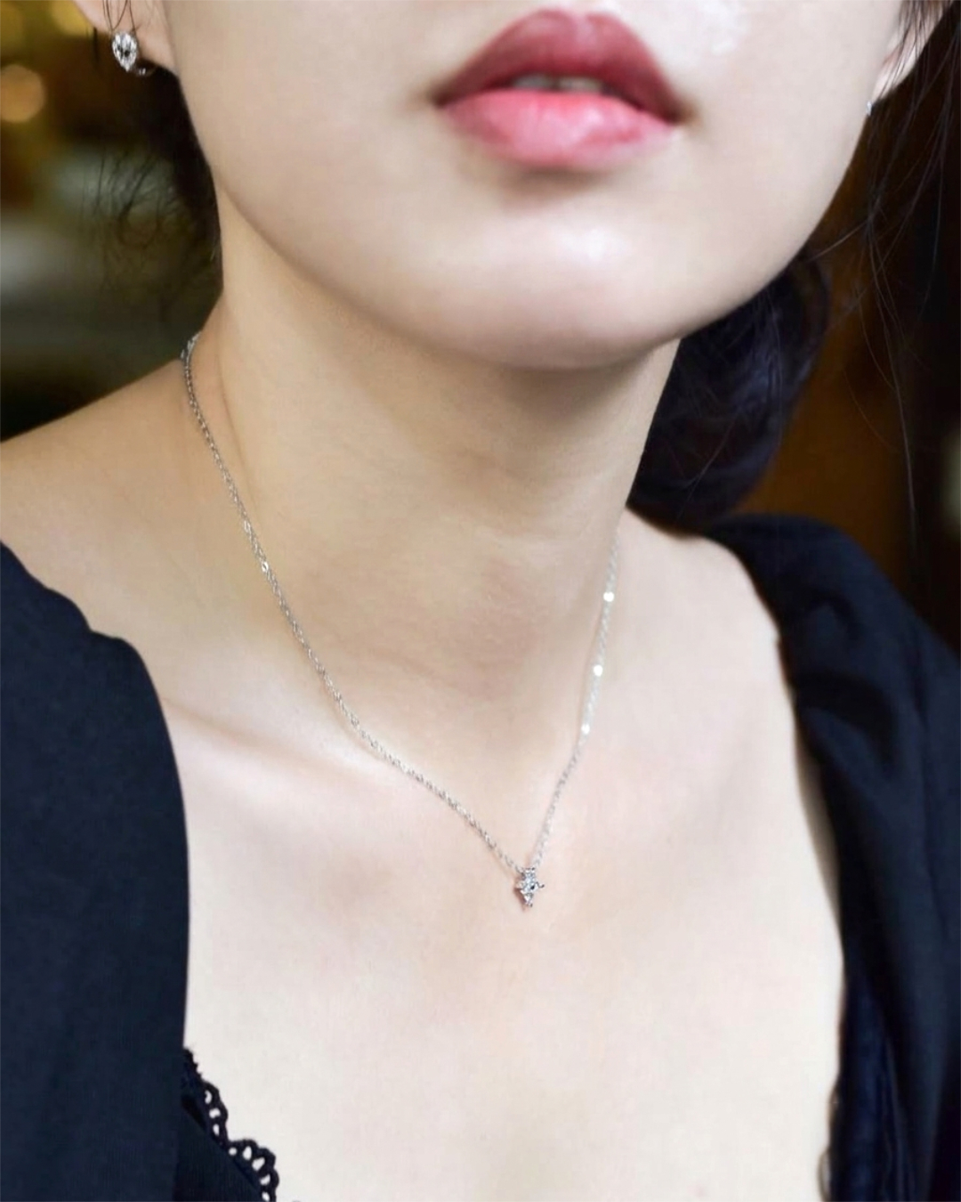 Dây chuyền Flower4 - Bạc mạ Rhodium đính đá Zircon 4 cánh_thumbnail_4