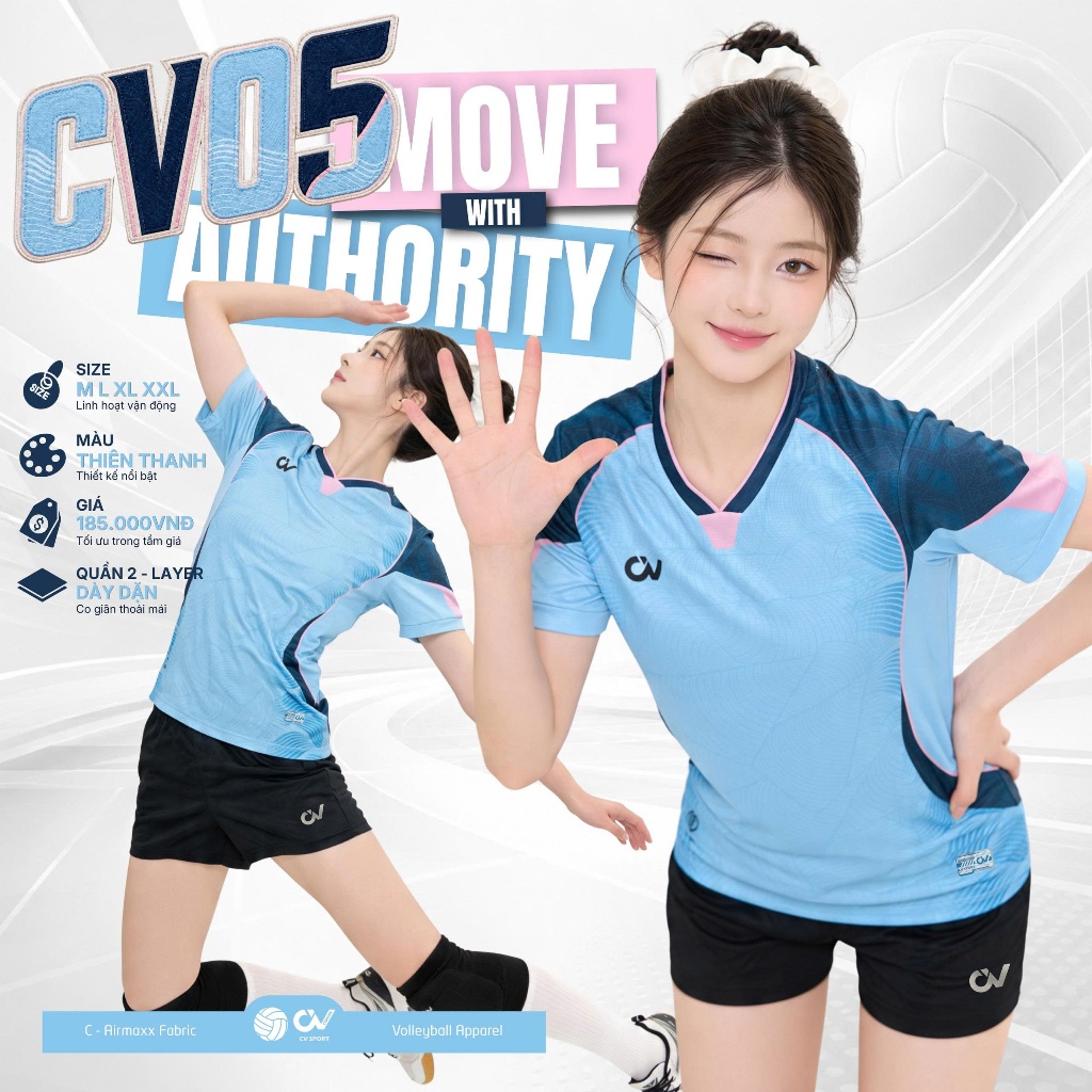 BST Quần Áo Bóng Chuyền CV CV05 Thun Mè C-Airrmax Thoáng Khí Thể Thao Đương Đại_thumbnail_9