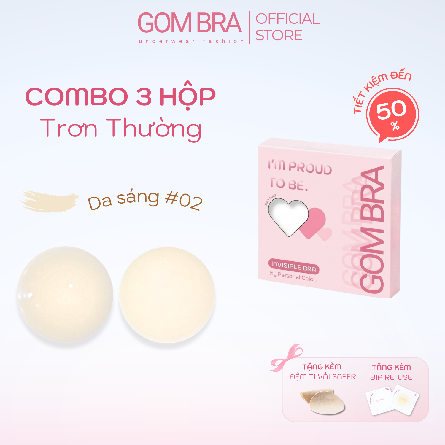 Miếng Dán Vòng 1 Nữ Silicone Tàng Hình Gom Bra, Keo Bám Dính Tốt Tệp Da, Có Thể Tái Sử Dụng - SA-5550_thumbnail_0