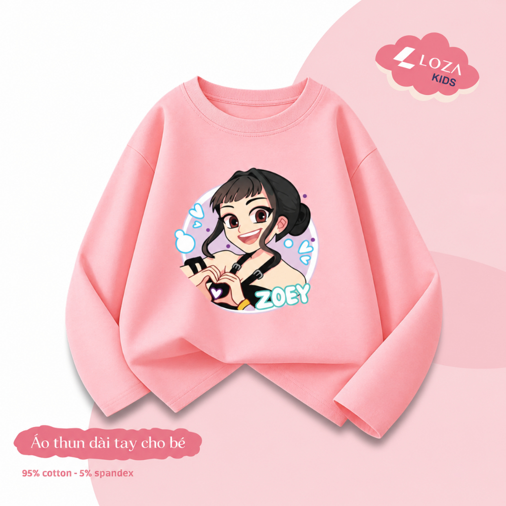 Áo thun dài tay bé gái hình band nhạc nữ Huntrix -  Loza Kids KT016_thumbnail_6