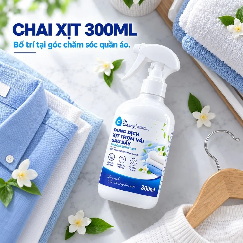 Chai xịt thơm vải sau sấy Dr Cleany 300ml_thumbnail_5