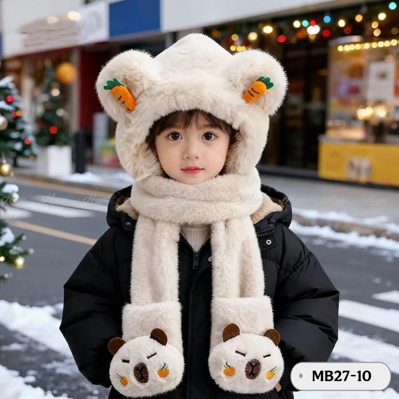 MŨ LÔNG LIỀN KHĂN TRẺ EM (MB27-10 BE)