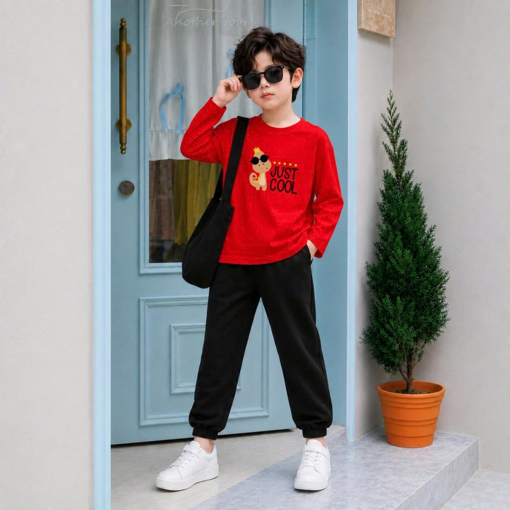 Set bộ Thu - Đông chất liệu cotton bé trai hình Gấu Just Cool - Loza Kids BW722_thumbnail_1