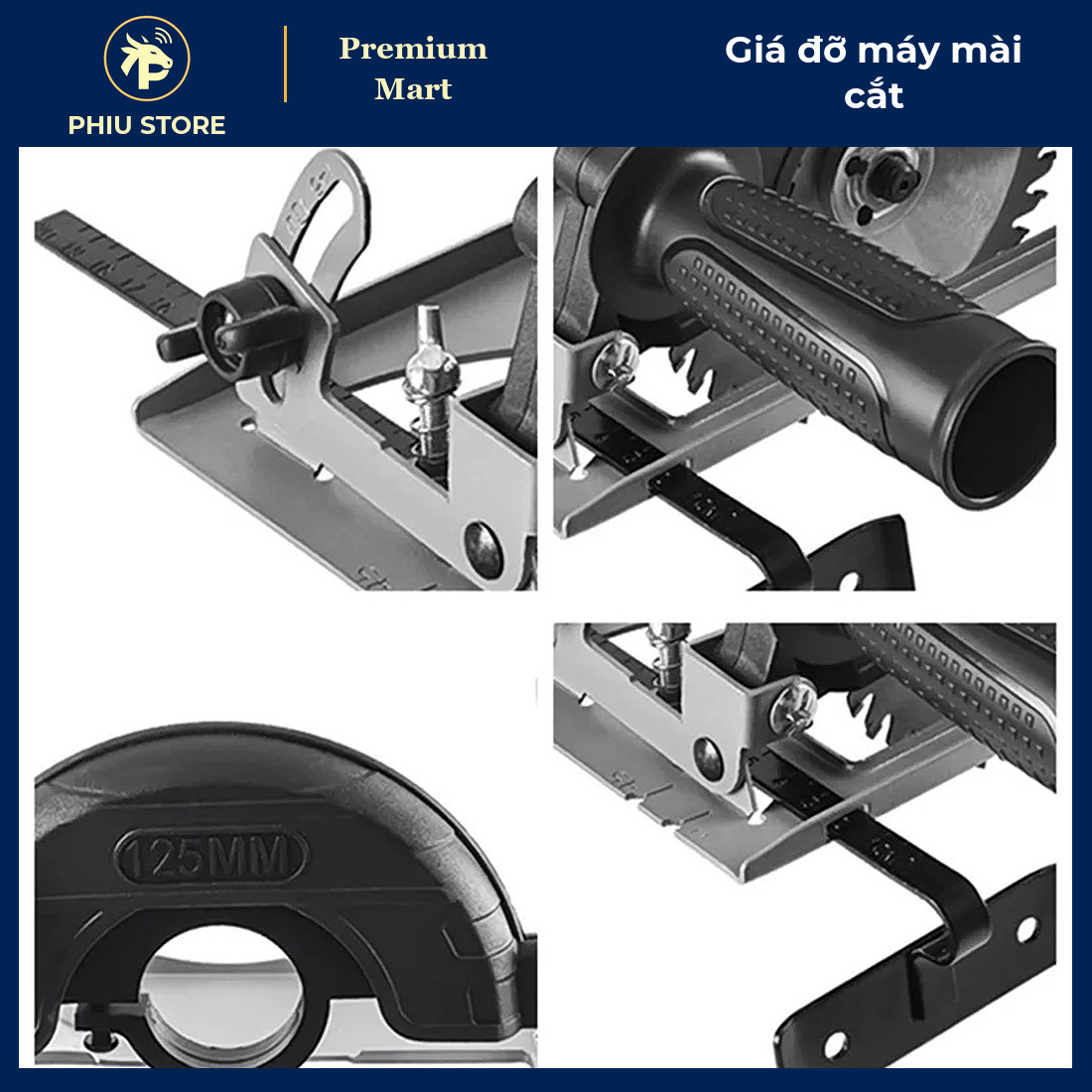 Giá Đỡ Máy Mài Góc Thành Máy Cắt Bàn Có Ống Hút Bụi, Chỉnh Sâu 0–40 Mm, Góc 0–45° - Cắt Gỗ, Gạch, Nhôm - PHIU STORE_thumbnail_4