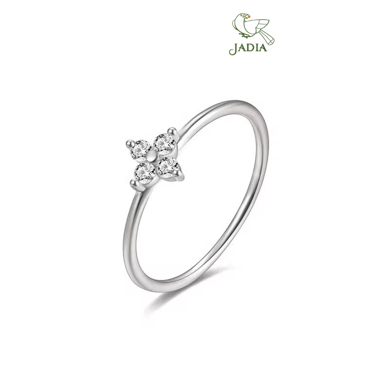  Nhẫn Flower4 - Bạc 925 mạ Rhodium, đính đá Zircon 4 cánh