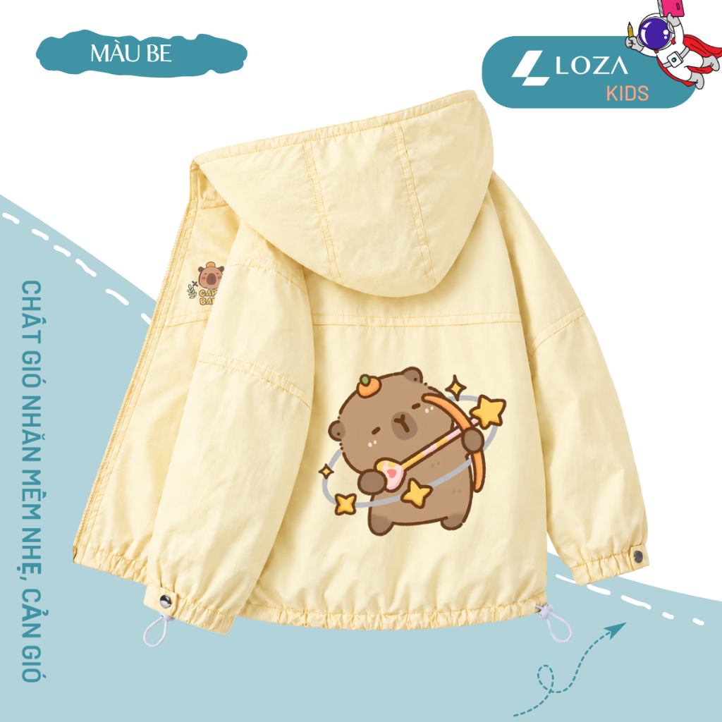 Áo gió bé trai, bé gái in hình Cappy Bara - Loza Kids  AJ004 AJ004