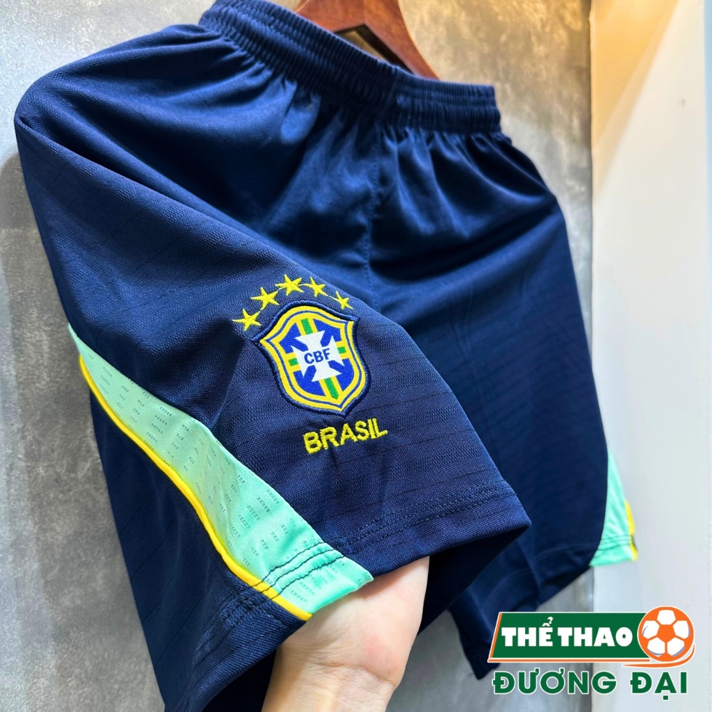 Quần Áo Bóng Đá ĐT Brasil Xanh Đen WC26 Thun Mè S-Comf Thoáng Khí Thể Thao Đương Đại_thumbnail_4