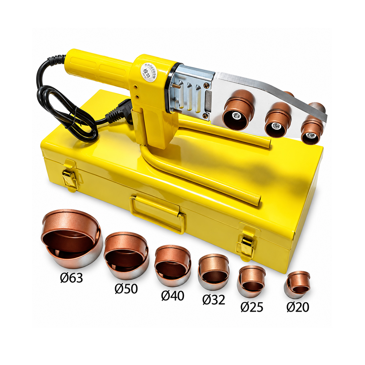 Máy hàn nhiệt - hàn ống nước, các loại ống nhựa nhiệt dẻo PP-R, PE, PP-C.Công suất 500W / 1200W,cốc từ 20-63, dây chống cháy