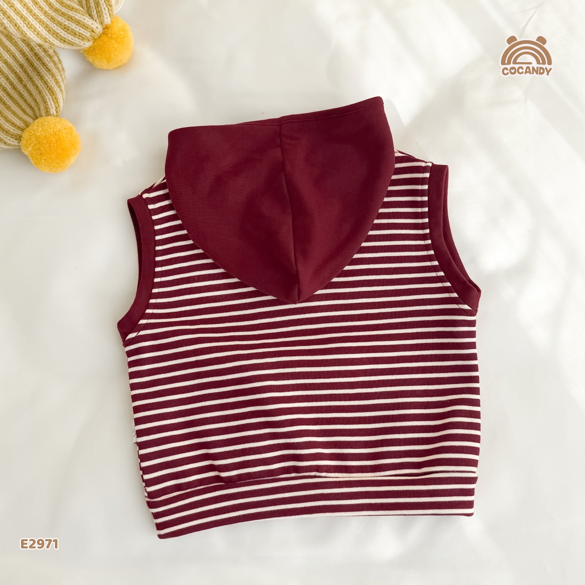 Áo gile kẻ ĐỎ TRẮNG hoodie_thumbnail_3