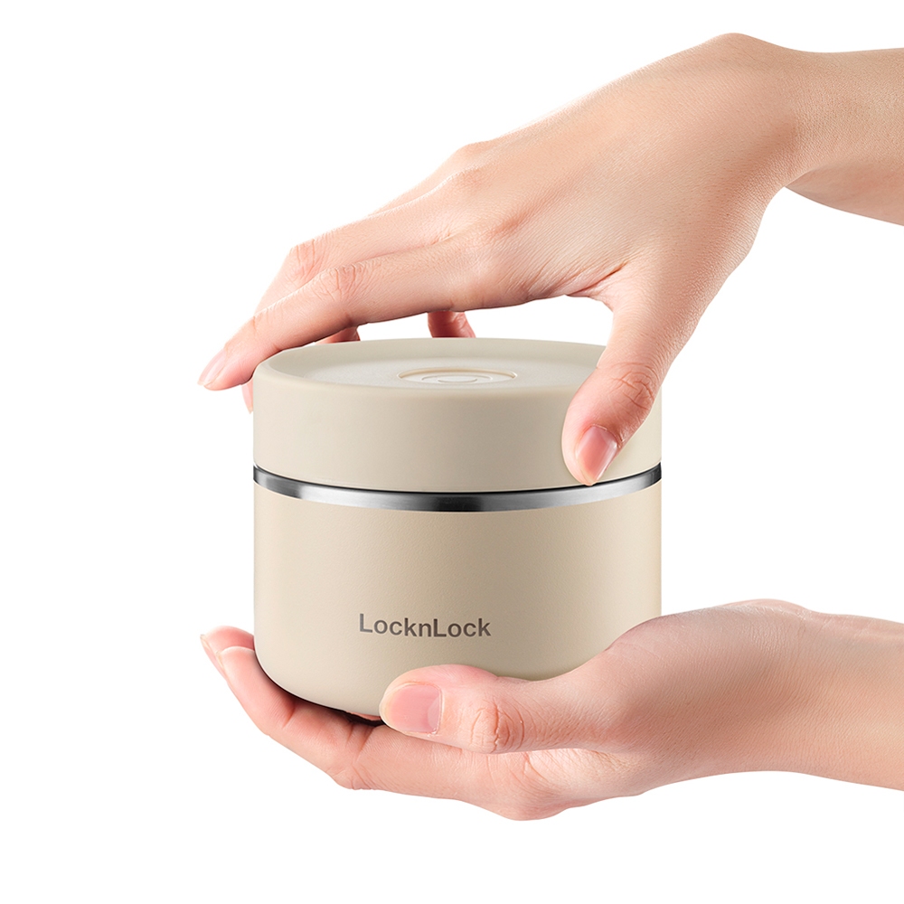 Bộ hộp cơm giữ nhiệt Lock&Lock Pump Vacuum Lunch Box (300ml*2, 500ml*1, bộ đũa và thìa, túi) LHC8052S02_thumbnail_3