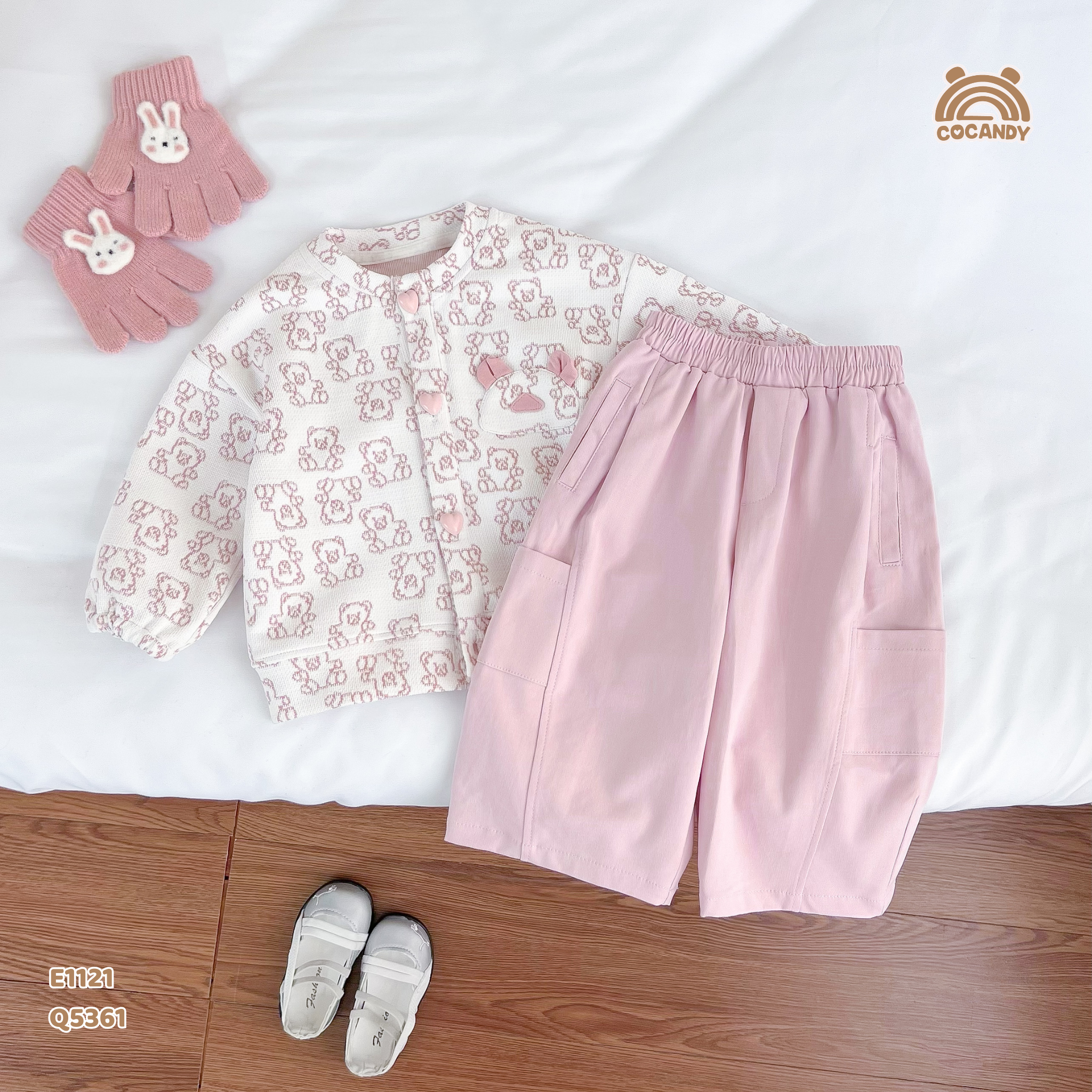 Quần dài kaki HỒNG ống bom li dọc