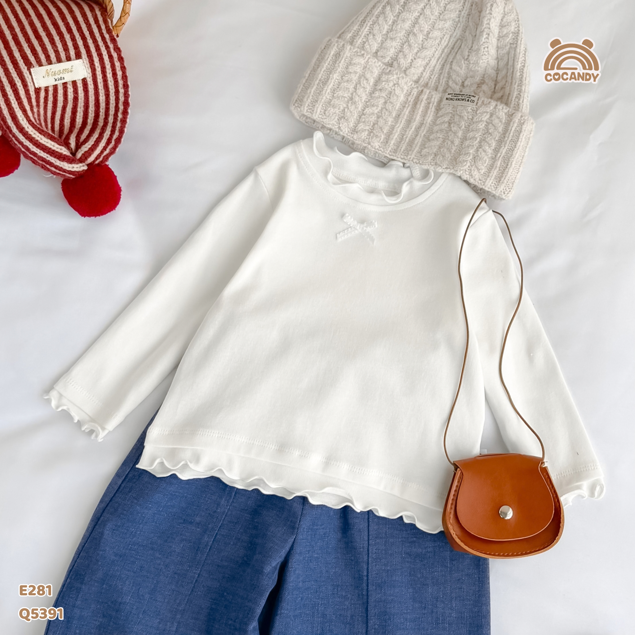 Quần dài loang XANH jeans ống cong phối nơ_thumbnail_4