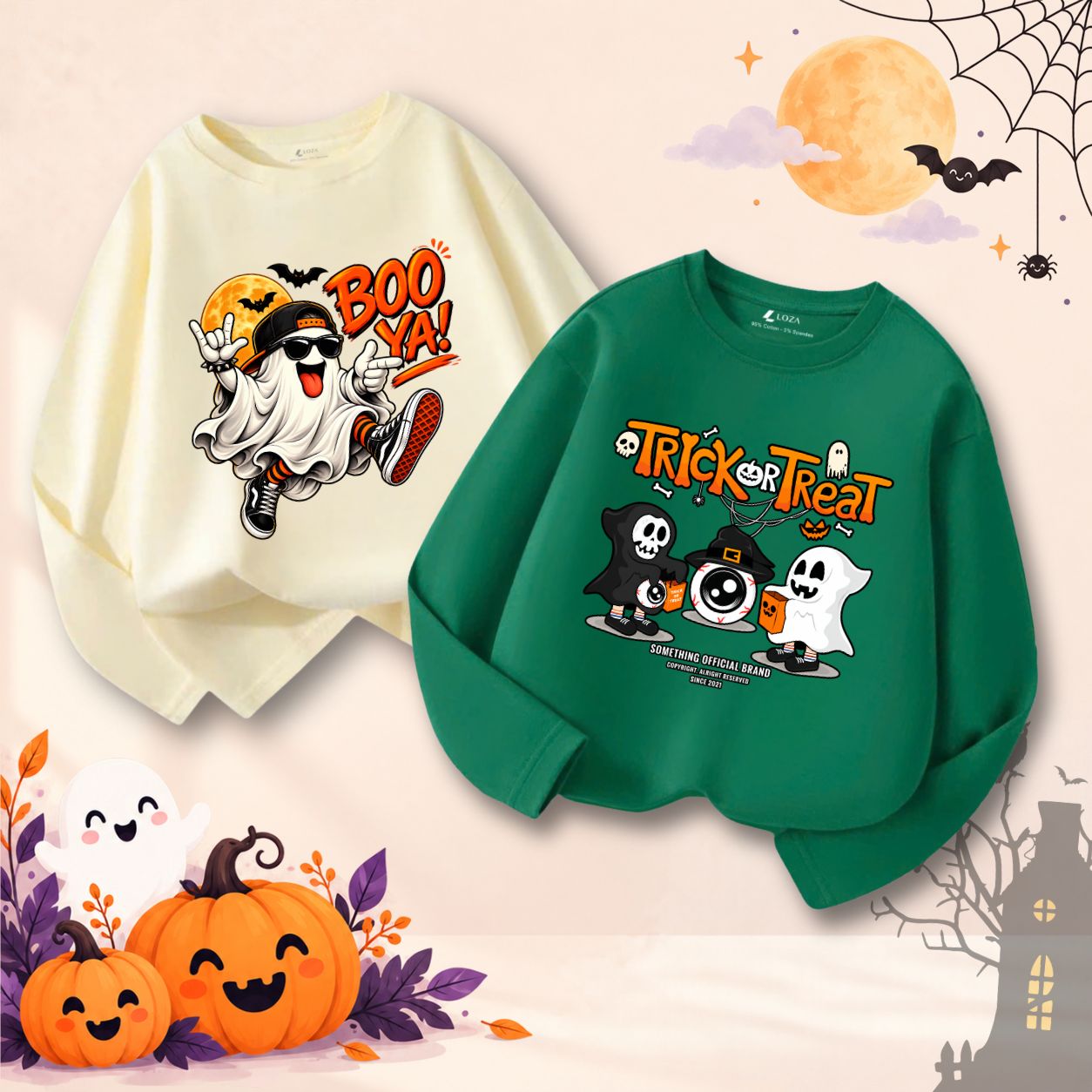 Áo thun dài tay bé trai nhiều hình in Halloween - Loza Kids KT018_thumbnail_3