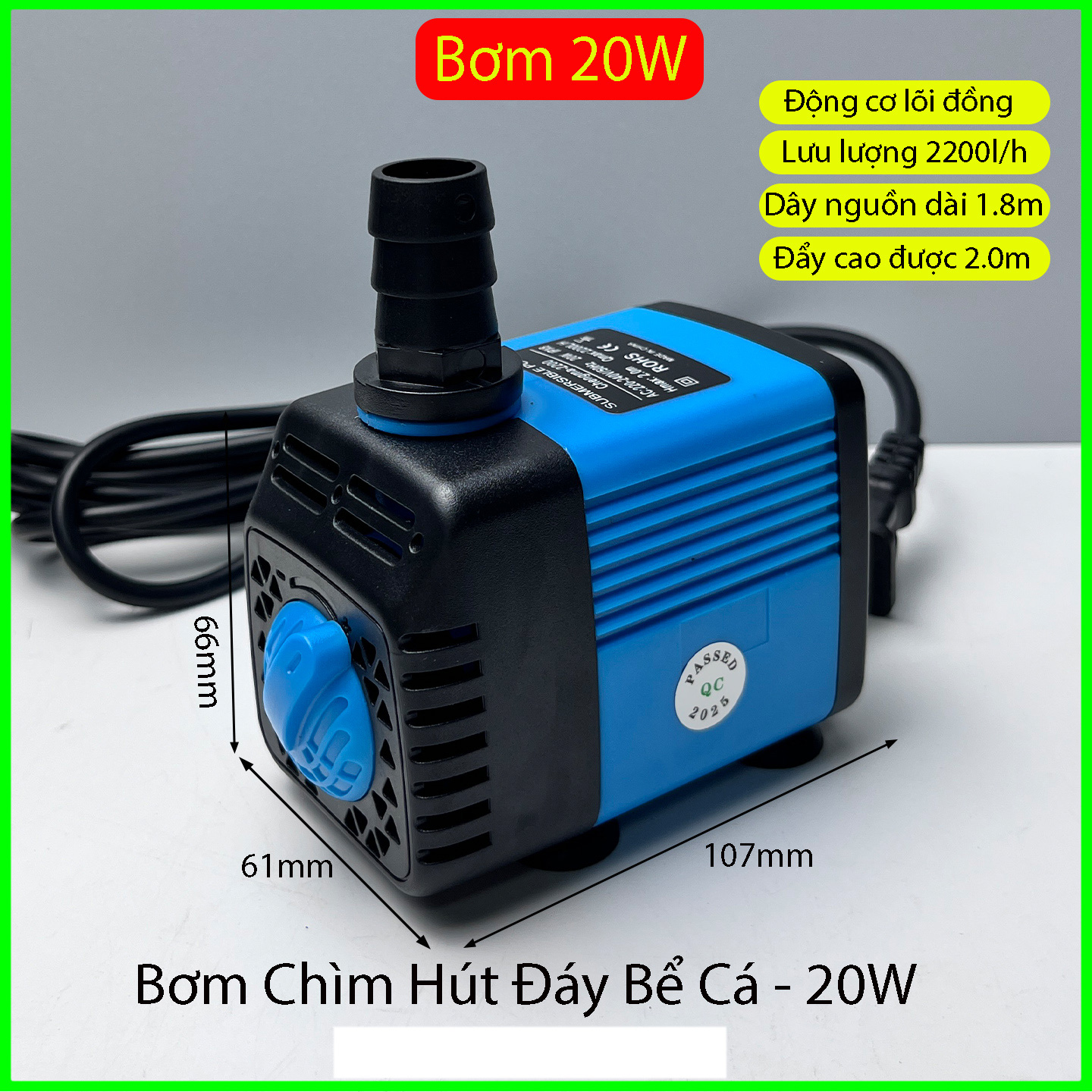 Máy bơm chìm bể cá,hút cặn đáy bể cá, làm non bộ tiểu cảnh, làm mát thiết bị, bơm lọc nước, thác nước_thumbnail_0