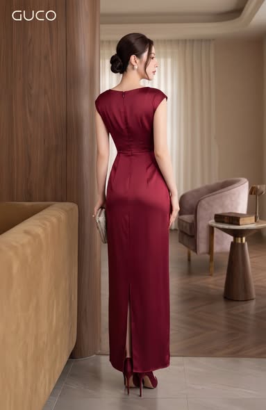 GUCO Đầm Dạ Hội Đính Hoa Sang Trọng - Đỏ D10043_thumbnail_2
