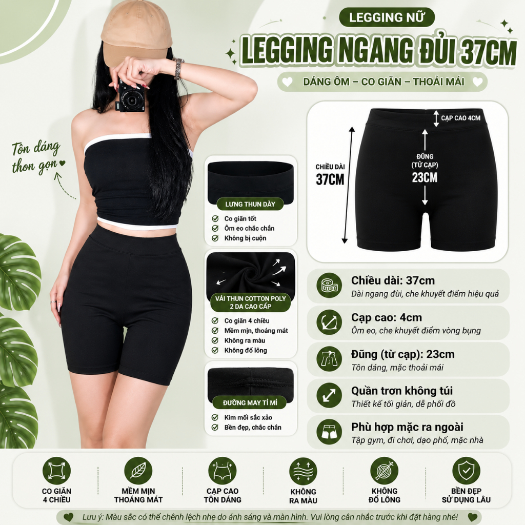 [S-3XL] Quần đùi nữ không túi - MS341