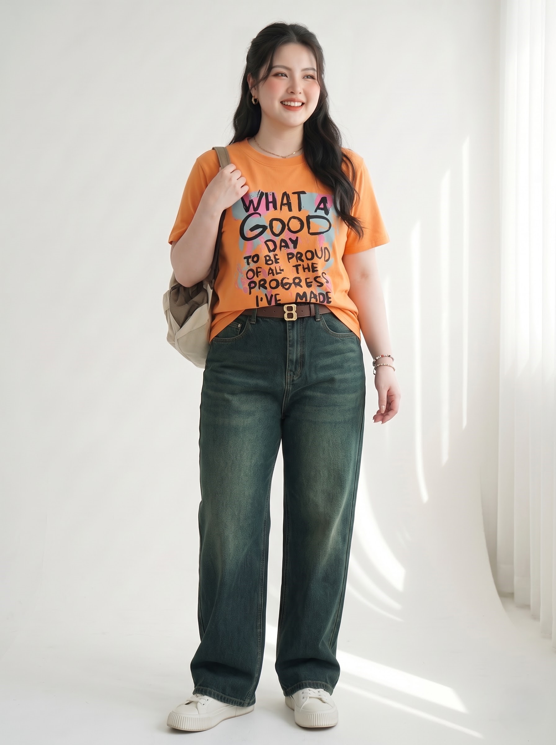 Quần jean ống suông lưng cao basic mới bigsize QJ5000 dành cho nàng béo mập từ 55-90kg