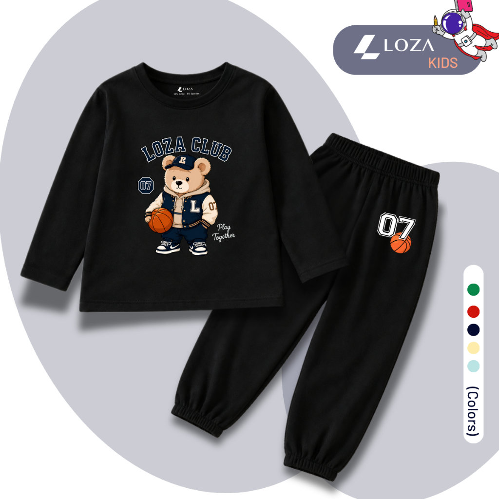Set bộ Thu - Đông chất liệu cotton bé trai hình Gấu LOZA CLUB - Loza Kids BW718_thumbnail_4