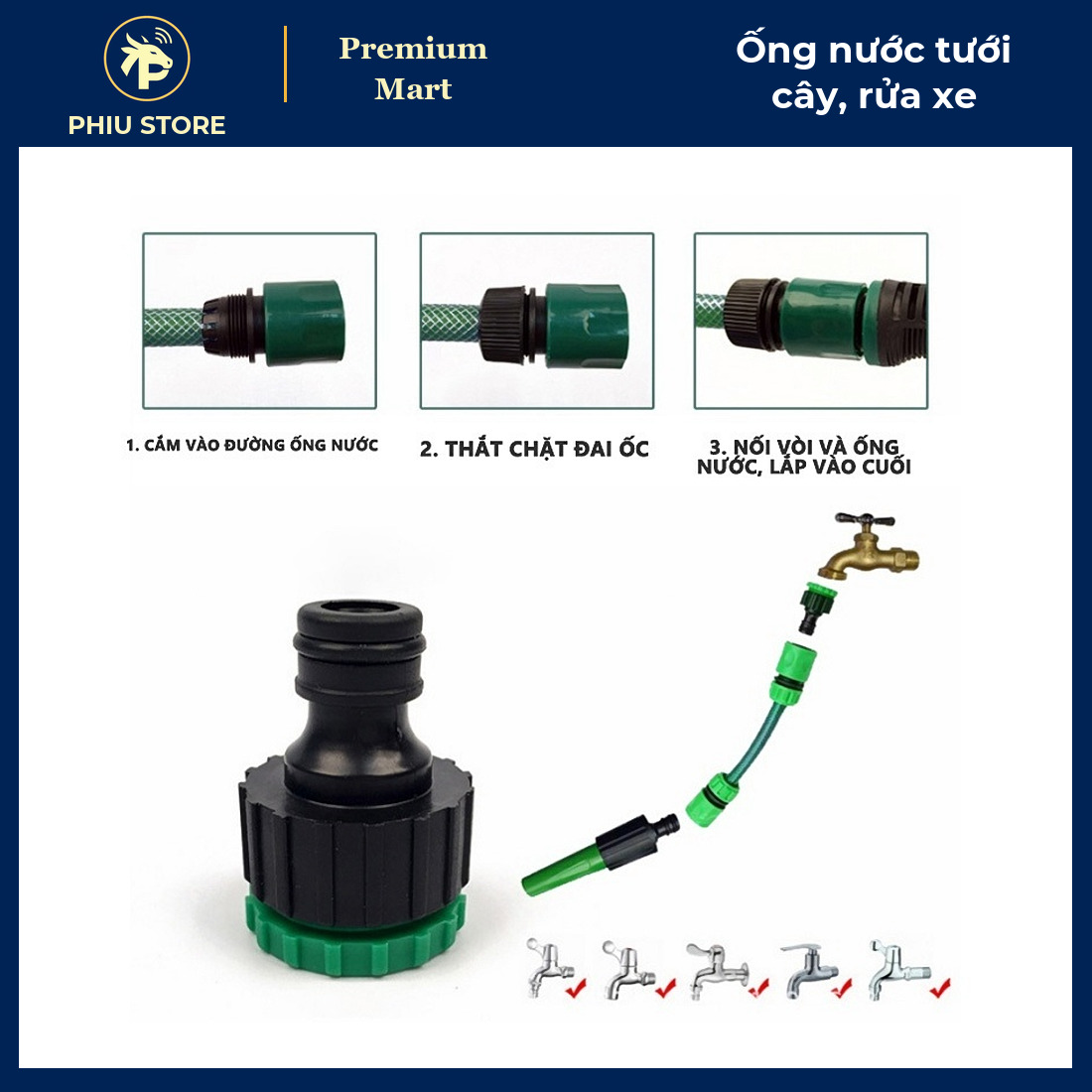 Ống Nước Nhựa Dẻo Tưới Cây, Rửa Xe 10–30 m Kèm Bộ 4 Phụ Kiện Đầu Nối Nhanh, Vòi Xịt - PHIU STORE_thumbnail_2