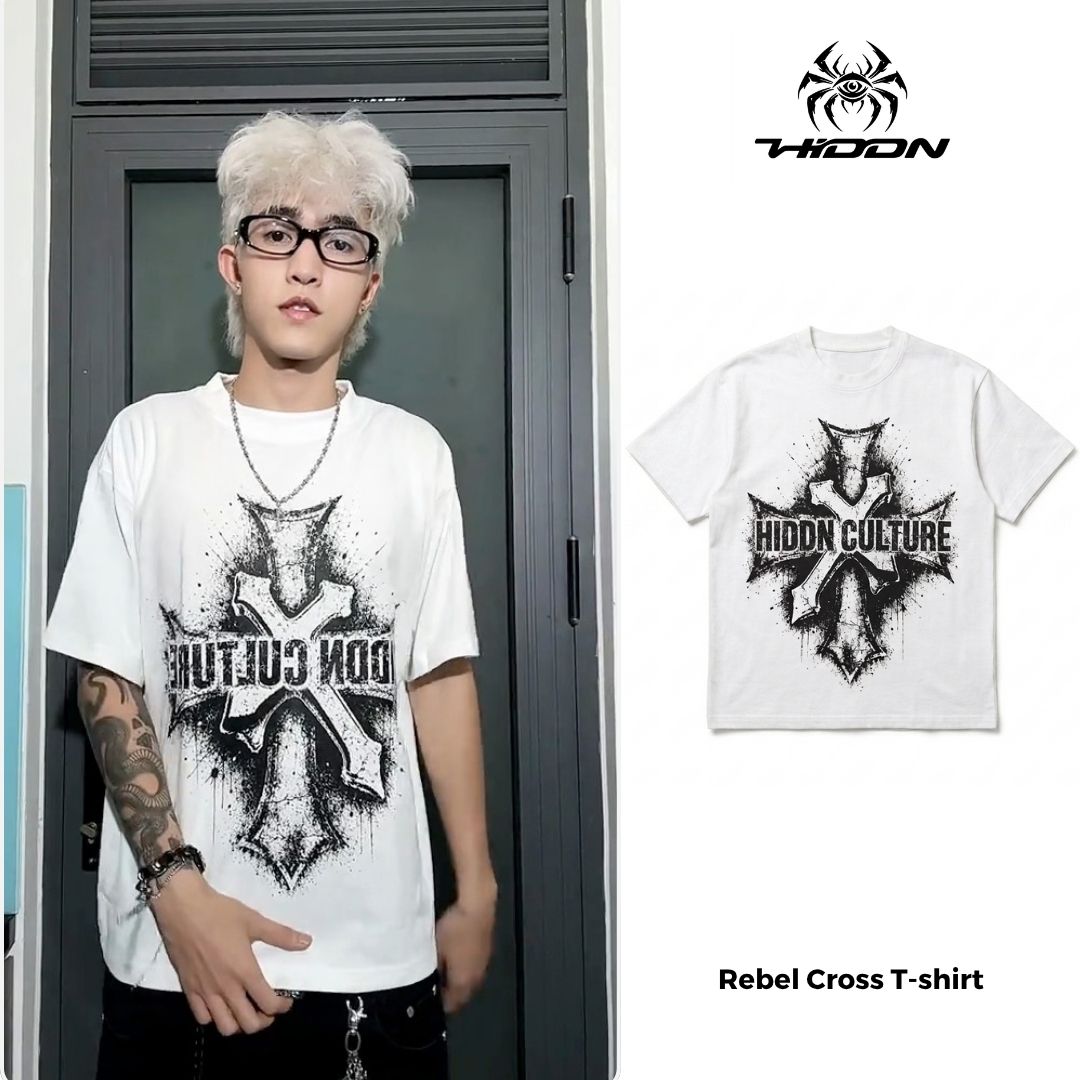 Áo Thun Form Boxy HIDDN Rebel Cross_thumbnail_0