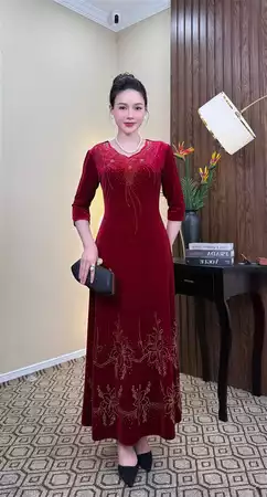 Đầm dáng dài họa tiết hoa A814_thumbnail_1