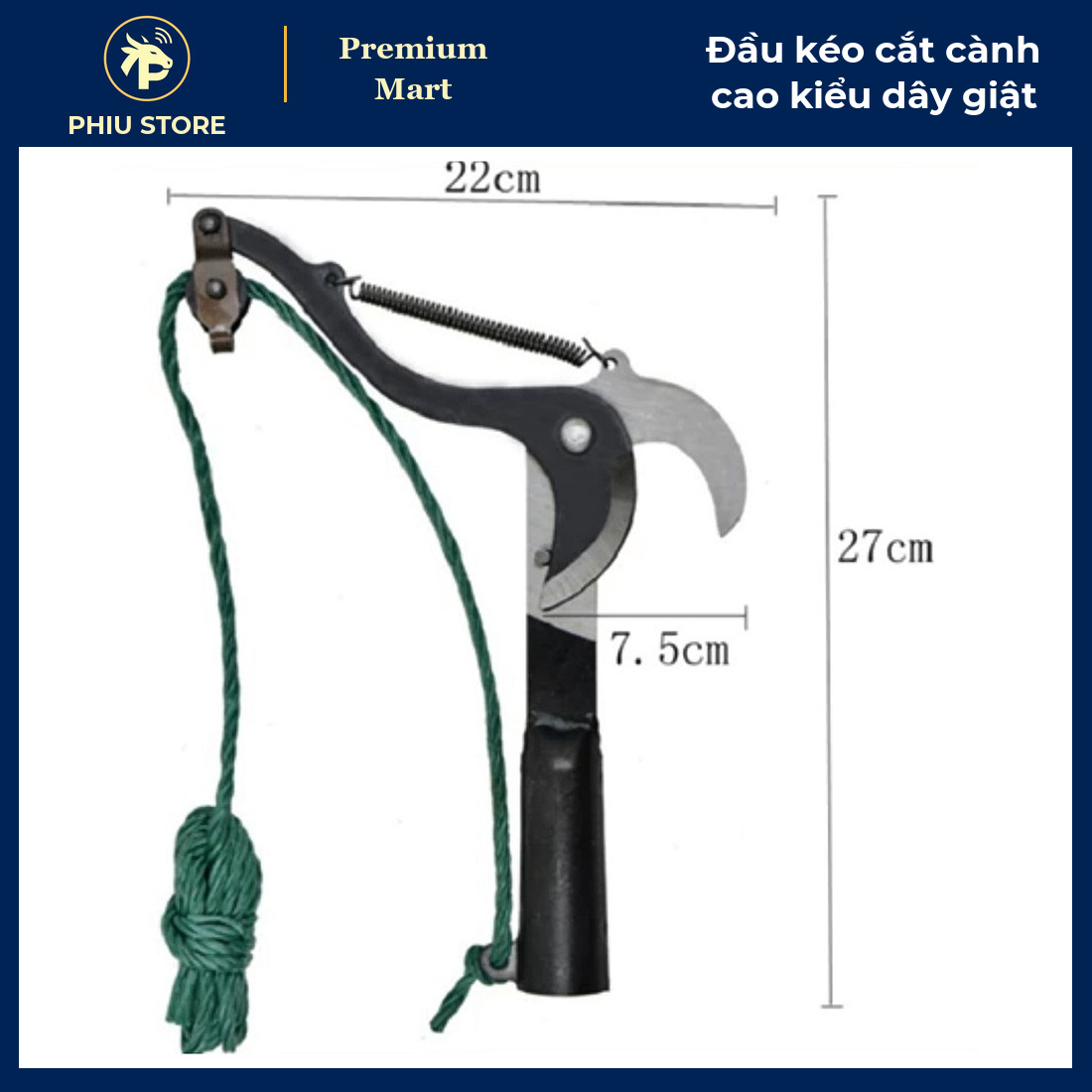 Đầu Kéo Cắt Cành Trên Cao Kiểu Dây Giật Ròng Rọc, Tra Cán 30 mm, Màu Đỏ Hoặc Đen - Không Kèm Cán - PHIU STORE_thumbnail_3