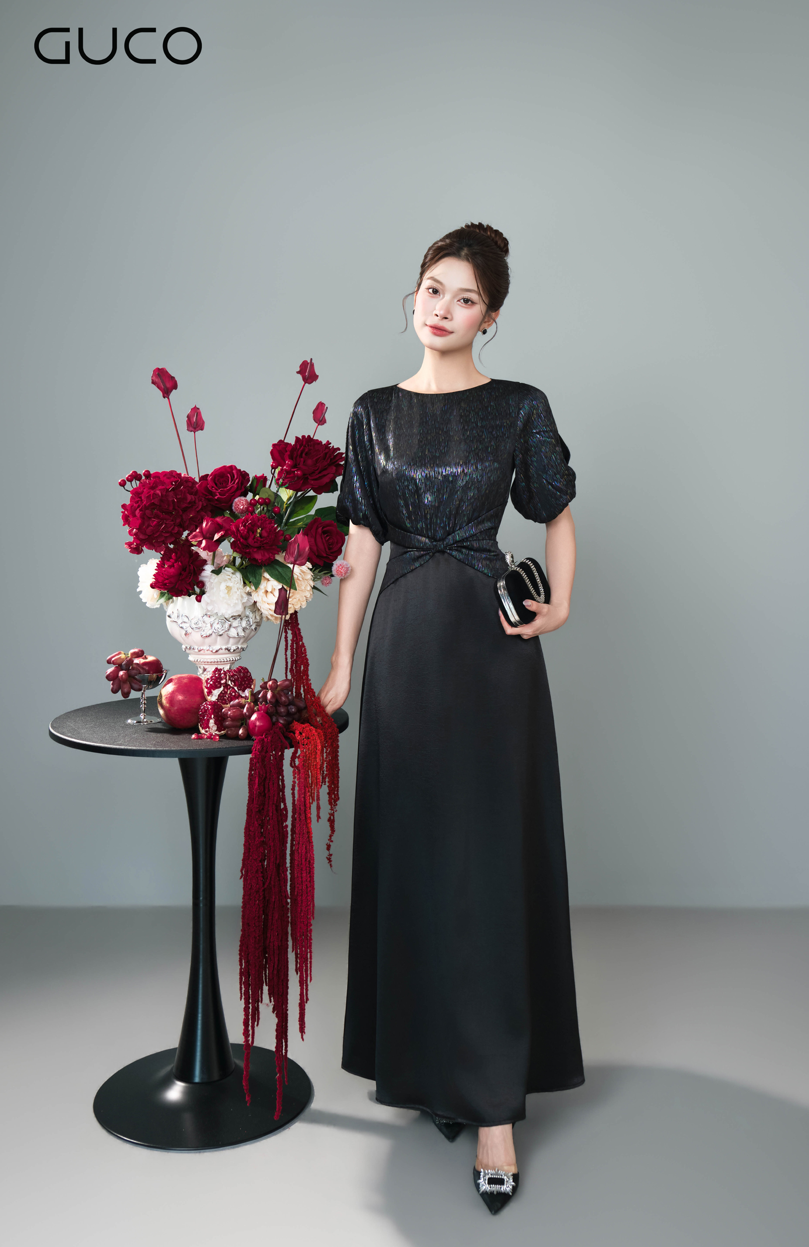 Đầm Dạ Hội Đen Phối Áo Ánh Kim Chiết Eo - 5274_thumbnail_1