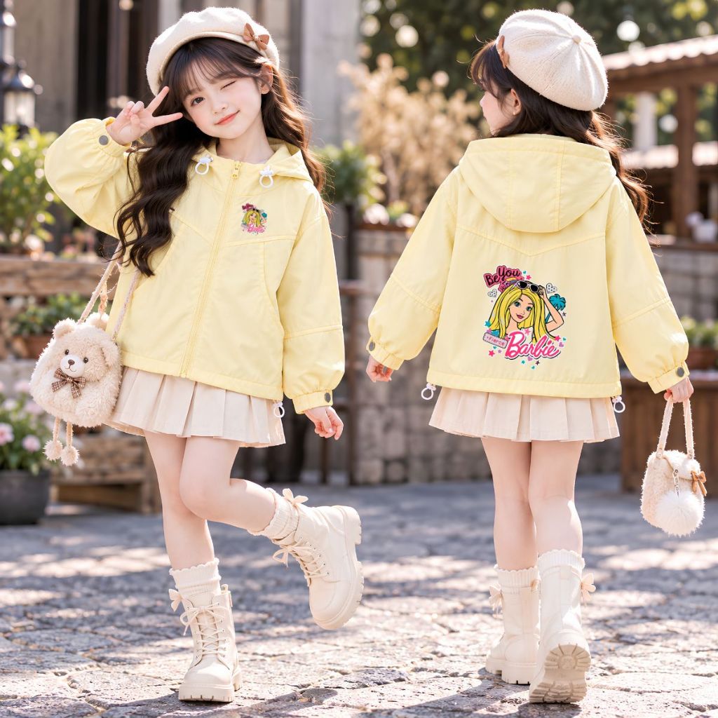 Áo gió bé gái hình Barbie tóc vàng -  Loza Kids AJ3768_thumbnail_1