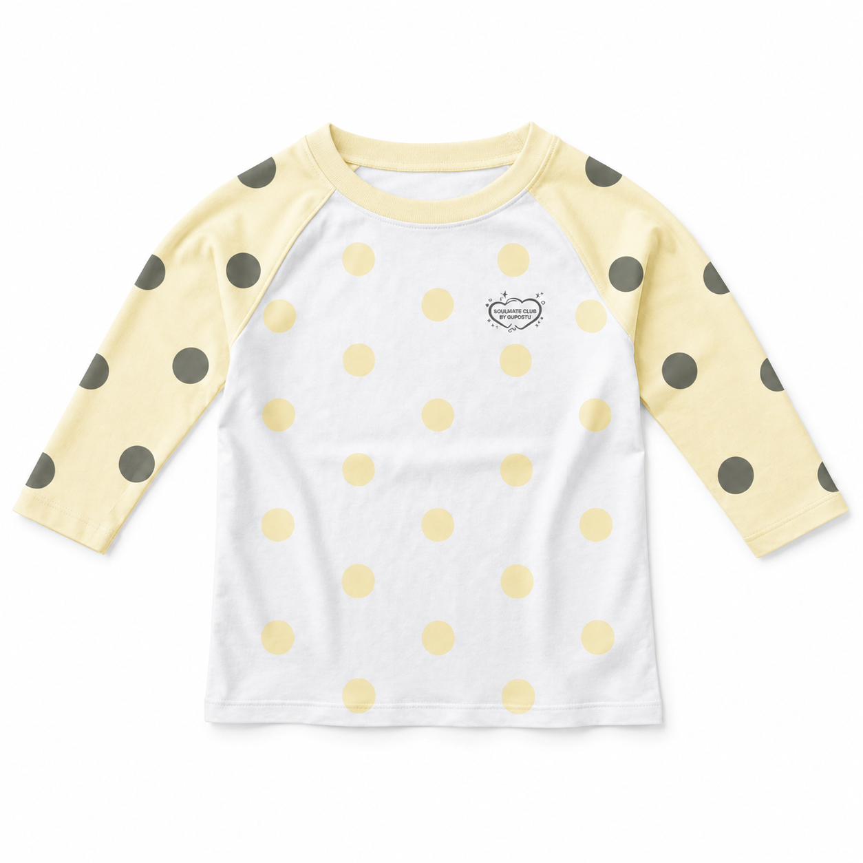 Áo Raglan Tay Lửng GUPO Milky Dot Form Ôm Vừa Thun Cotton Borip Co Giãn Chấm Bi Phối Màu - ATL01