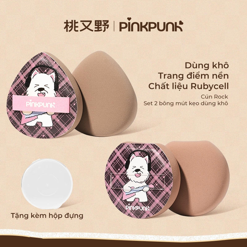 [PINK PUNK] Set 2 bông mút trang điểm PinkPunk Cute Doggy_thumbnail_0