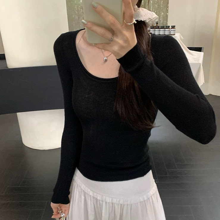 Lucas - Áo len gân dài tay cổ vuông basic_thumbnail_3