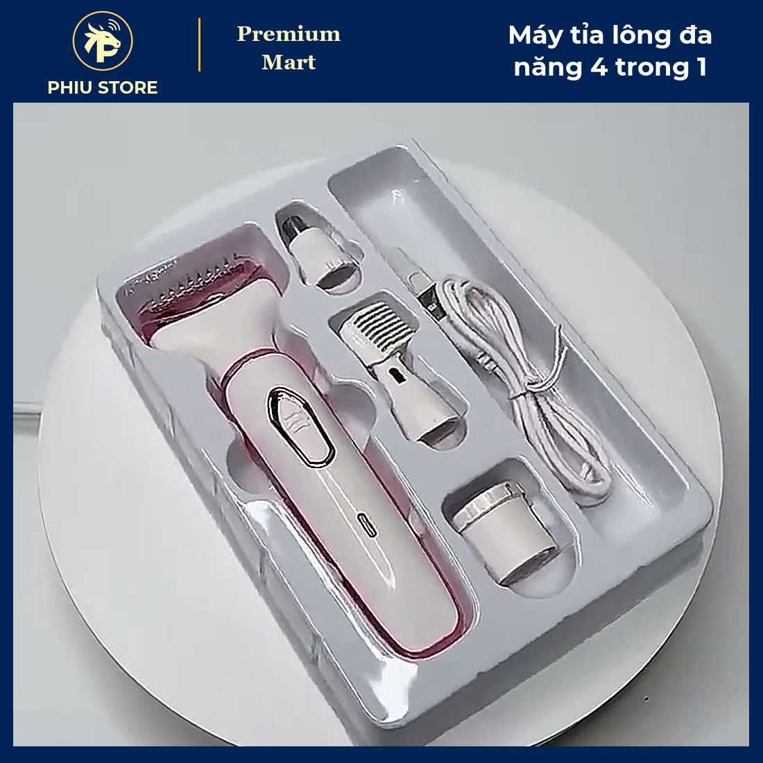 Máy Cạo Lông, Tỉa Lông Mày, Lông Mũi, Cạo Lông Mặt Đa Năng 4 Đầu Sạc USB Cho Nữ - PHIU STORE_thumbnail_5