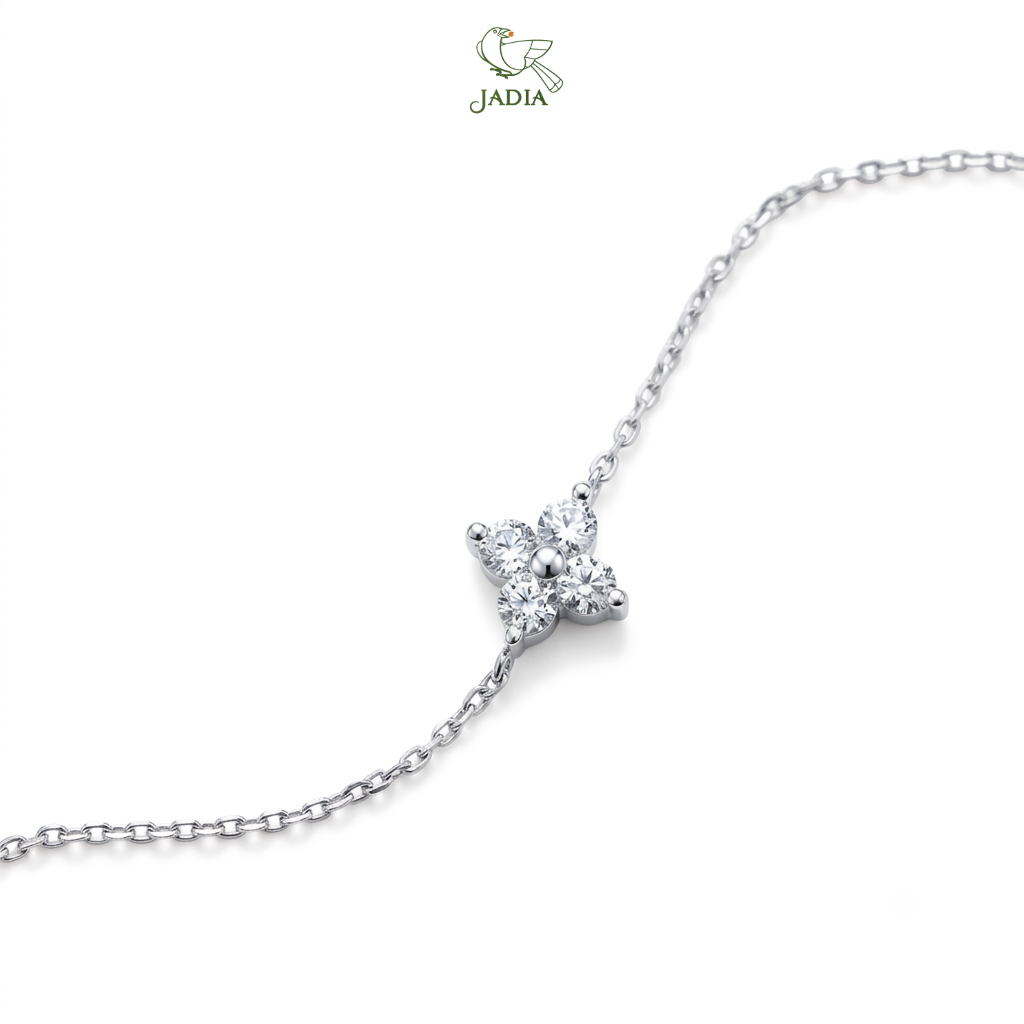  Lắc tay Flower4 - Bạc 925 mạ Rhodium đính đá Zircon 4 cánh_thumbnail_2