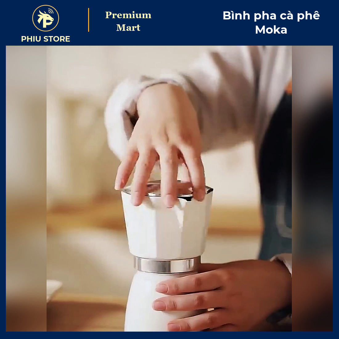 Bình Pha Cà Phê Moka Nhôm 150 Ml, 300 Ml Kiểu Ý - Ấm Pha Espresso Tại Nhà Hai Tầng Có Van An Toàn - PHIU STORE_thumbnail_4