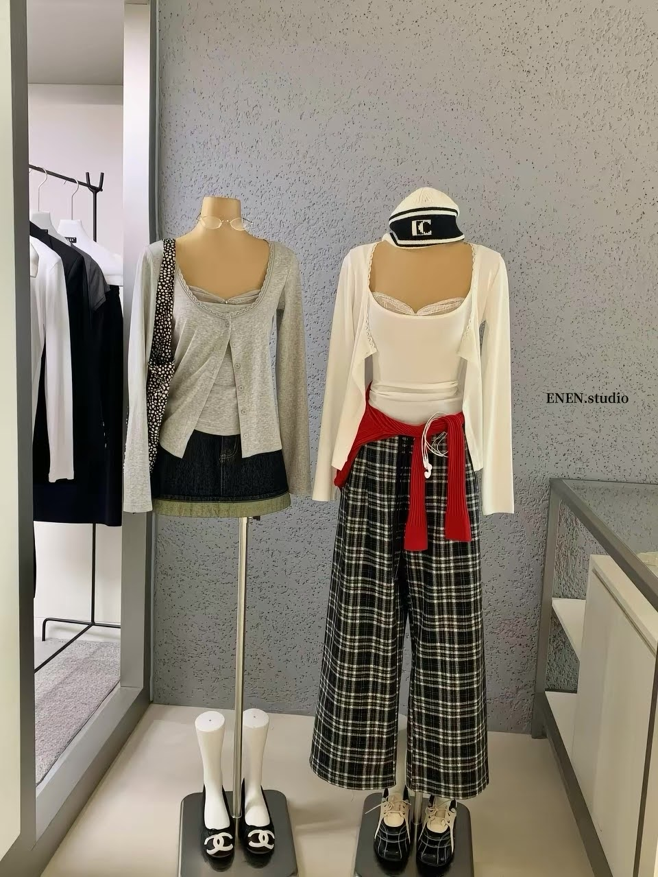 Lucas - Set áo thun 2 dây viền ren + áo cardigan viền ren_thumbnail_2